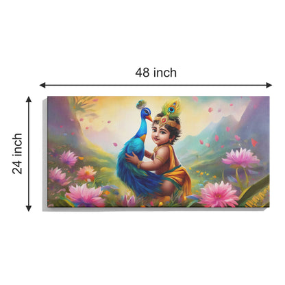 Lord Child Krishan Canvas wall painting