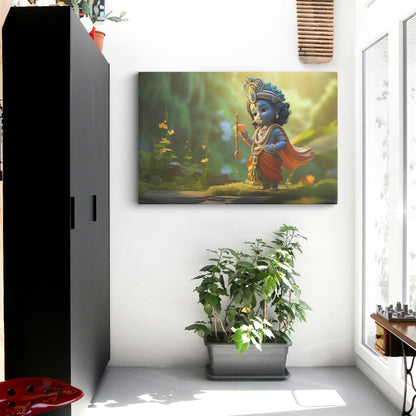 Lord krishan Canvas wall painting