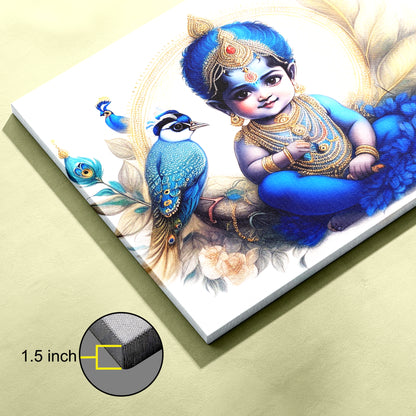 Little Lord Shri Krishna Canvas wall painting