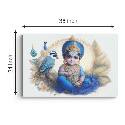 Little Lord Shri Krishna Canvas wall painting