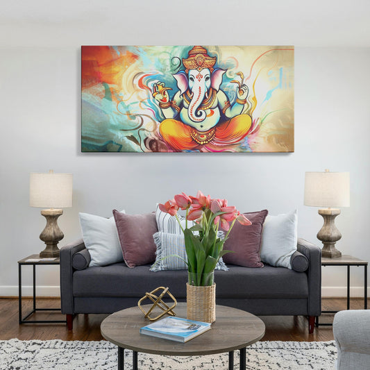 Lord Ganesh Canvas wall painting