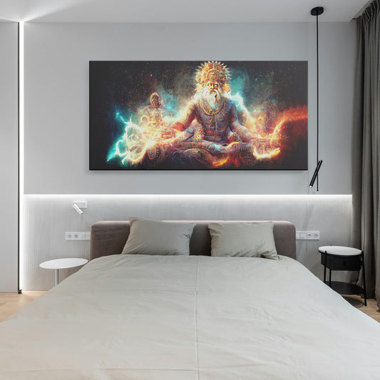 Lord Brahma Canvas wall painting