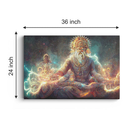 Lord Brahma Canvas wall painting