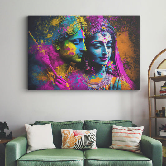 Lord Radha Krishna Canvas wall painting