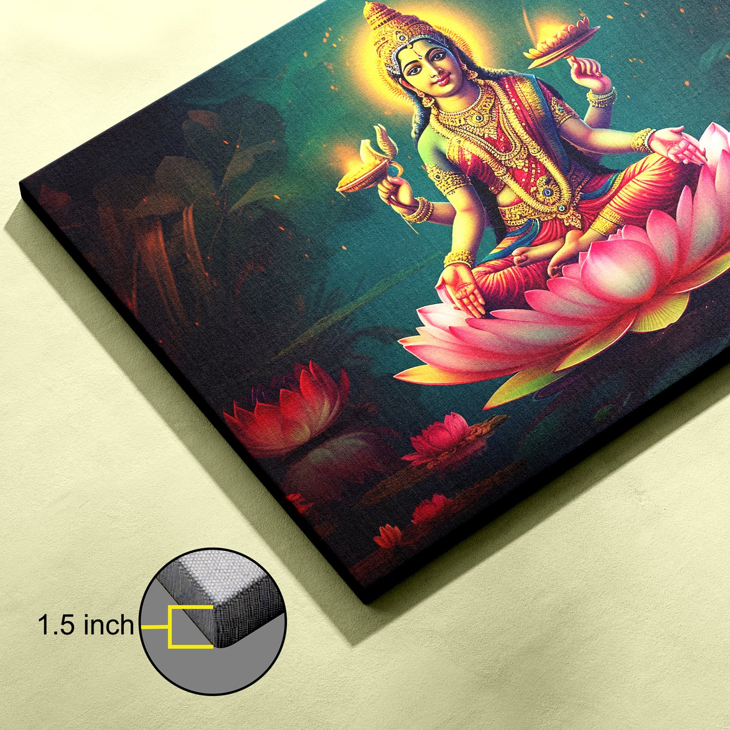 Lord maa laxmi Canvas wall painting