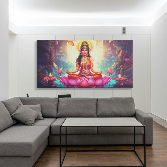 Lord maa laxmi Canvas wall painting