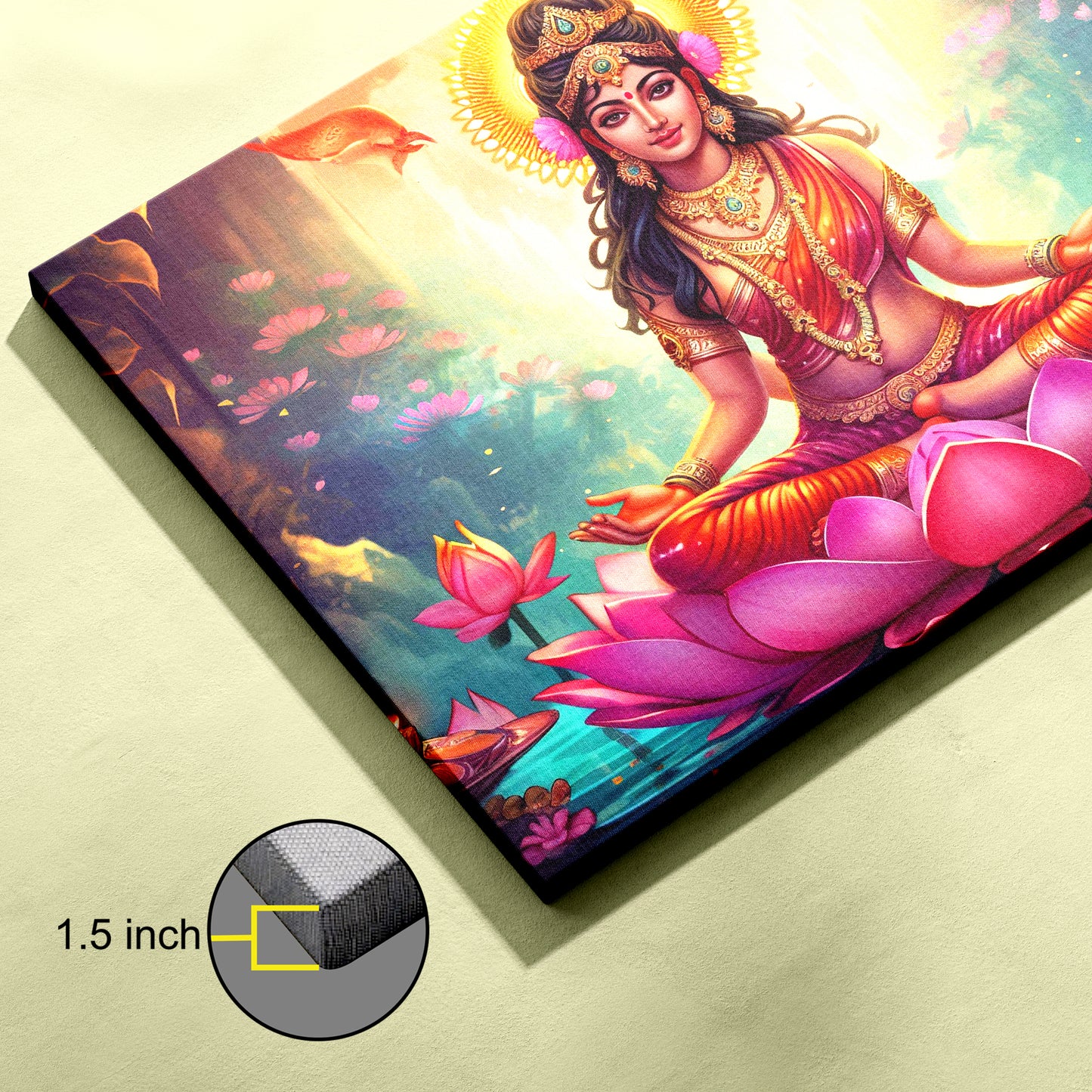 Lord maa laxmi Canvas wall painting