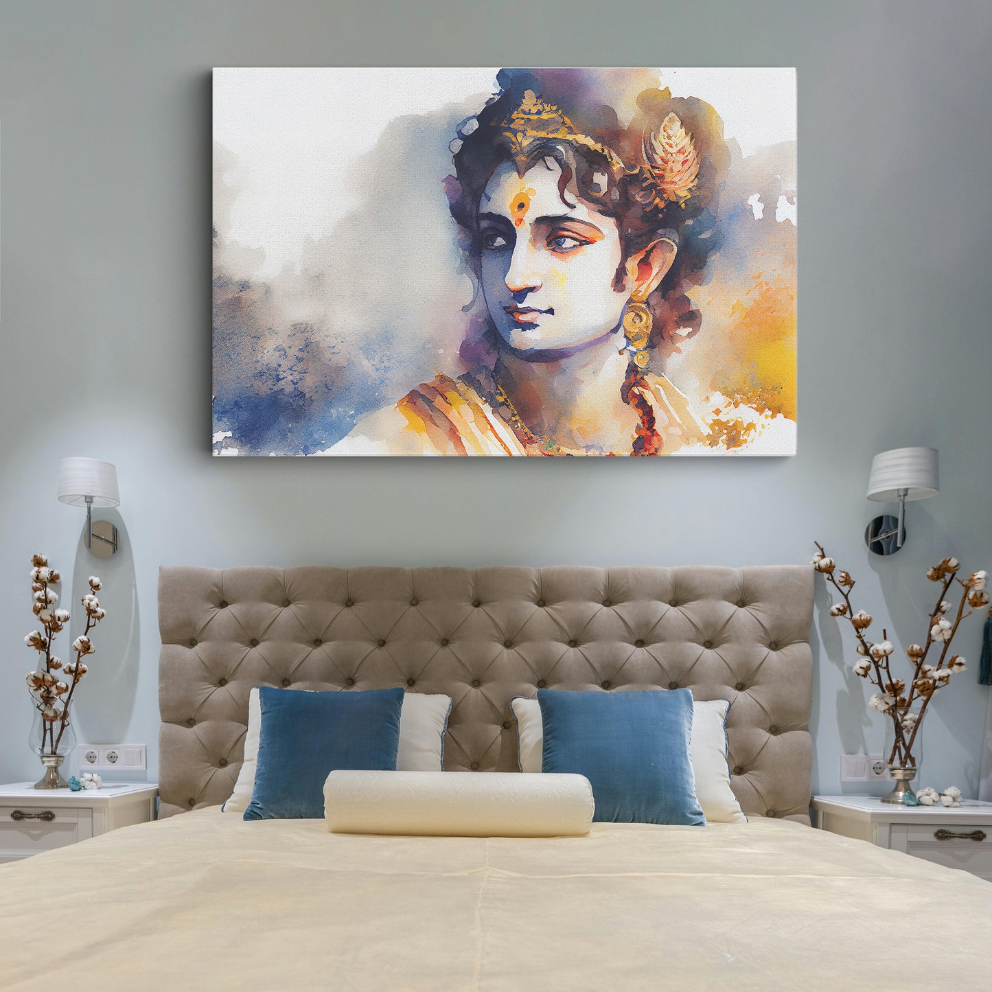 Lord Krishna Canvas wall painting