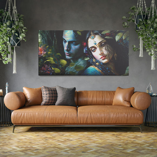 Lord Radha Krishna Canvas wall painting