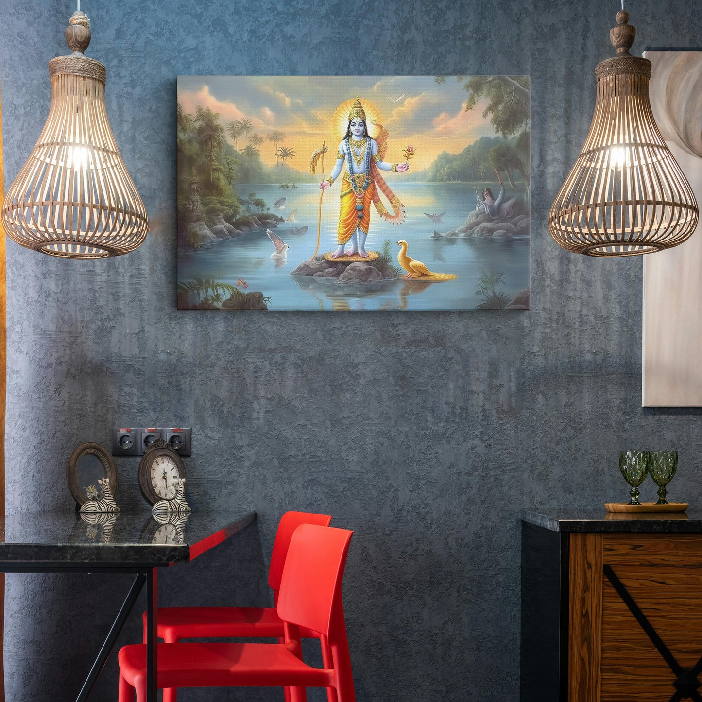 Lord Vishnu Canvas wall painting