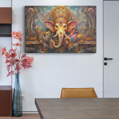 Lord Ganesh Canvas wall painting