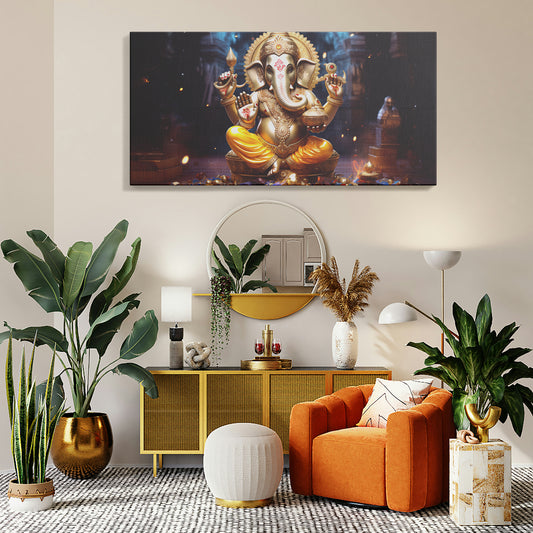 Lord Ganesh Canvas wall painting