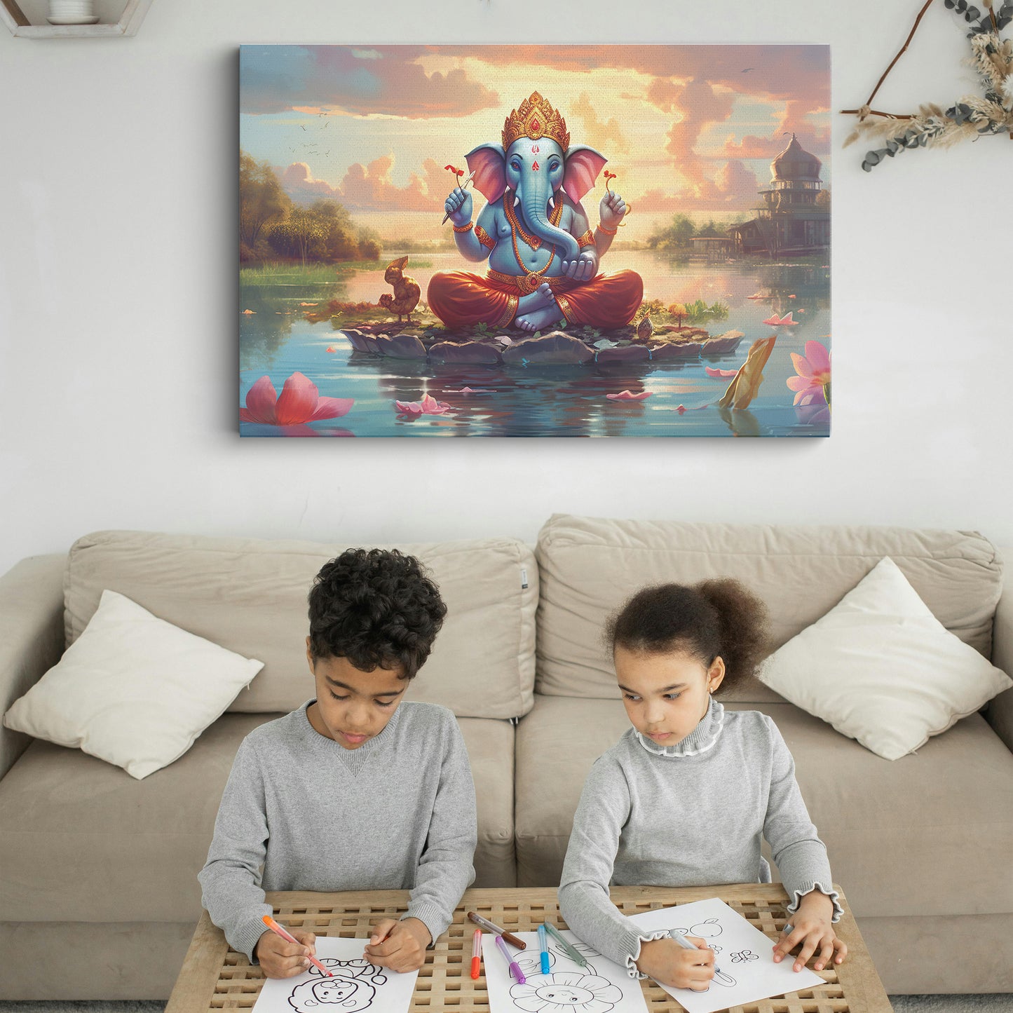 Lord Ganesh Canvas wall painting