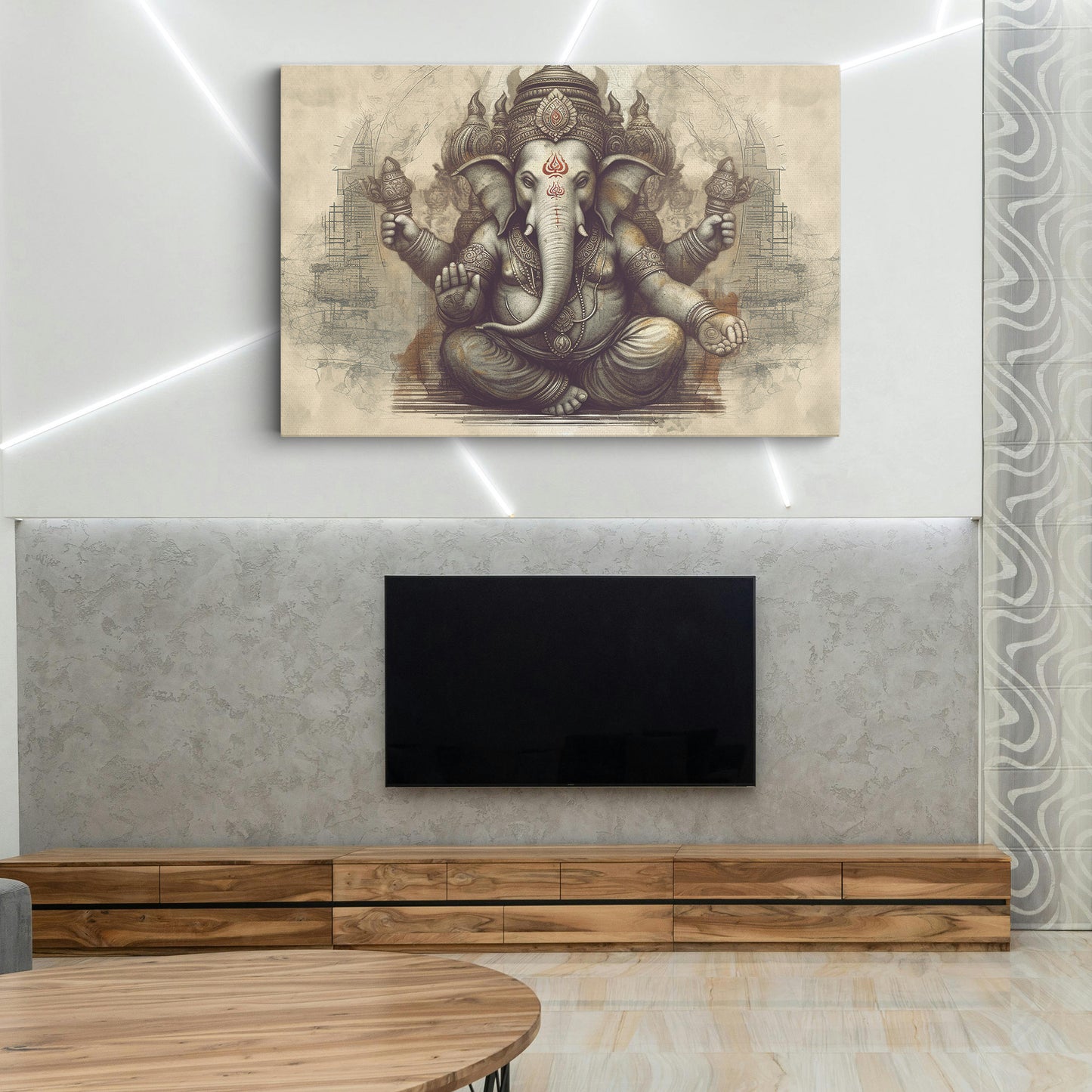 Lord Ganesh Canvas wall painting