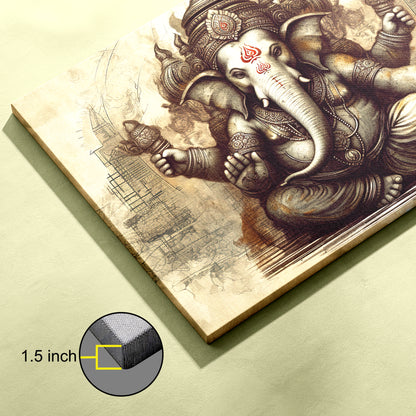 Lord Ganesh Canvas wall painting