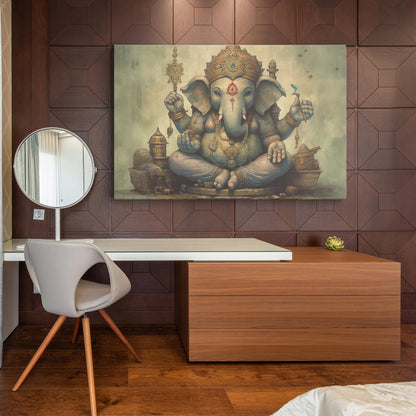 Lord Ganesh Canvas wall painting