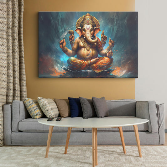 Lord Ganesh Canvas wall painting