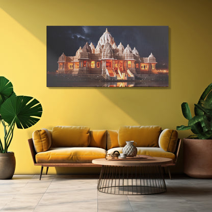 Ram Mandir Canvas wall painting