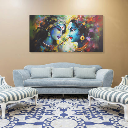 Lord Radha Krishna Canvas wall painting