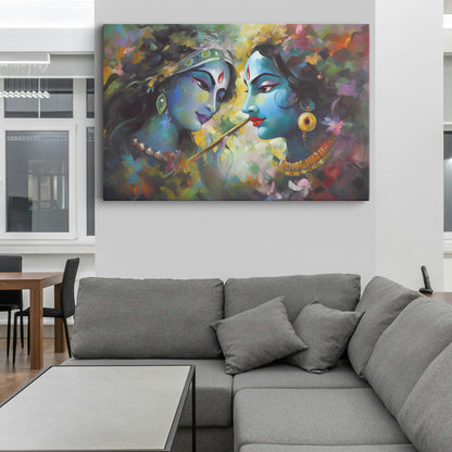 Lord Radha Krishna Canvas wall painting