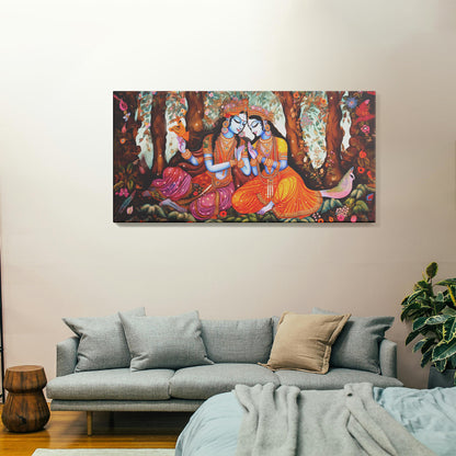 Lord Radha Krishna Canvas wall painting