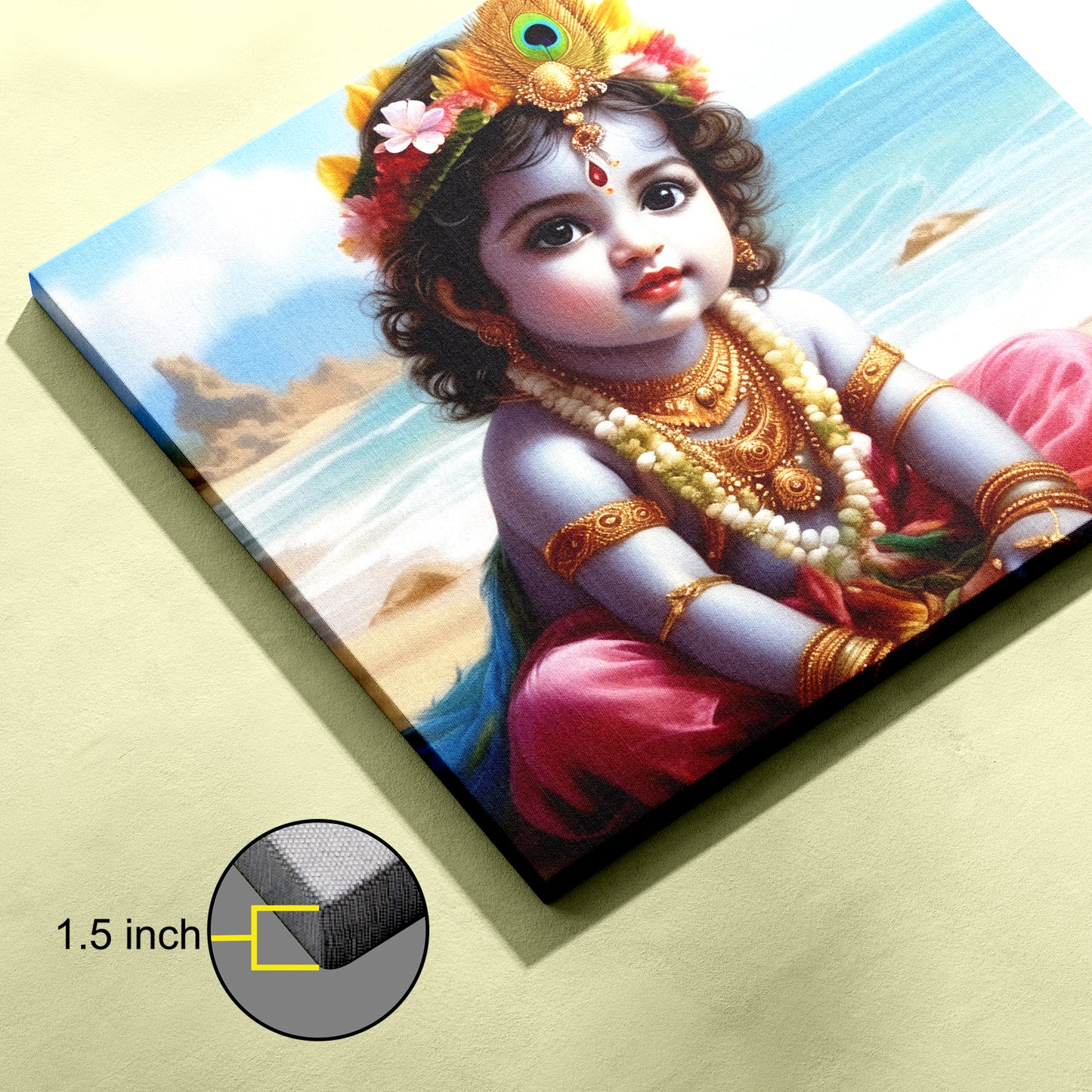 Lord Krishna Canvas wall painting