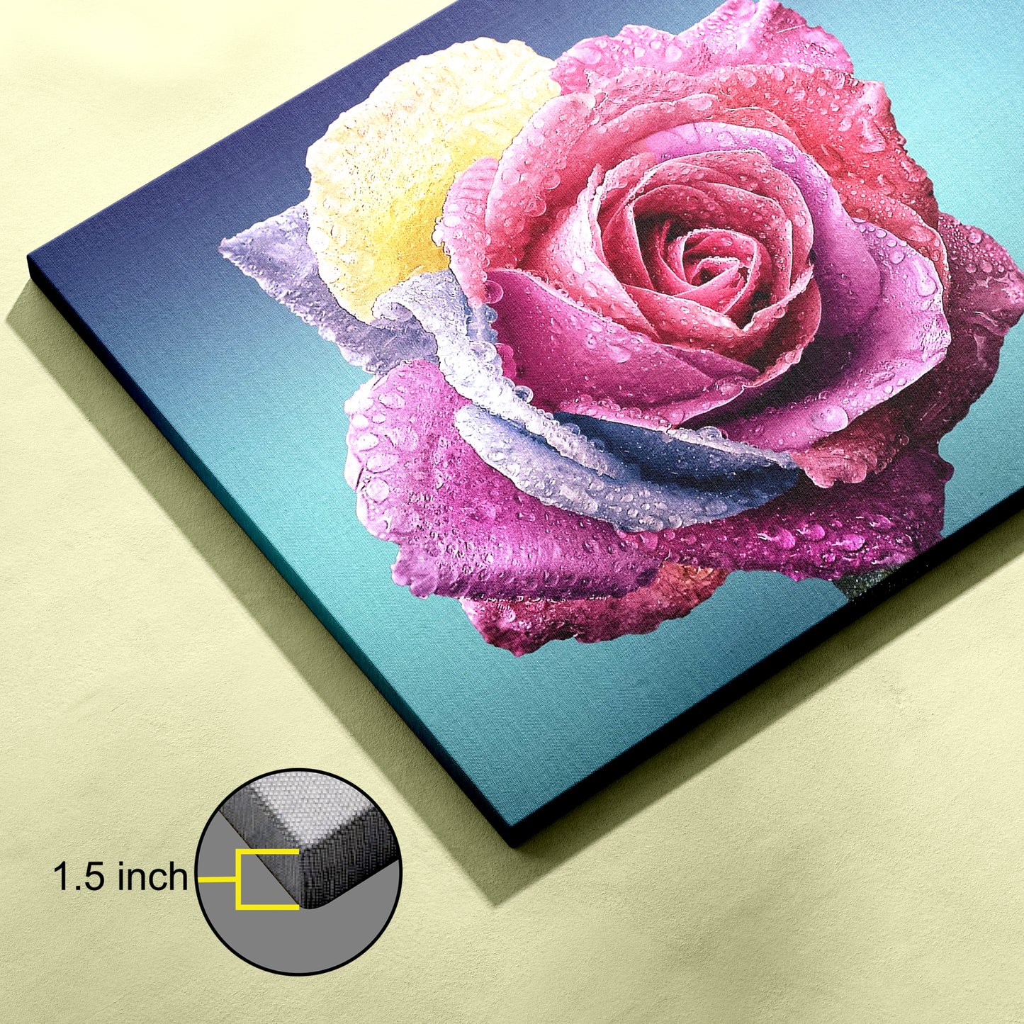 Pink rose canvas wall painting